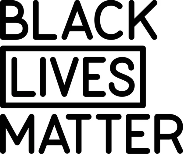 Black Lives Matter Diskriminierung Motto Ikone — Stockvektor