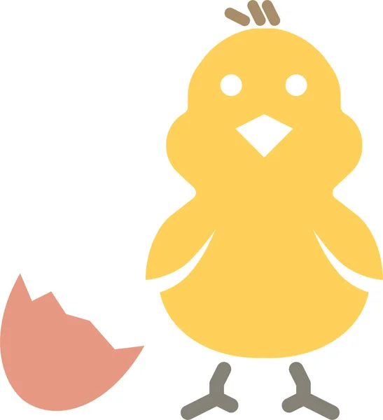 Куриный Цыпленок Икона Пасхи Плоском Стиле — стоковый вектор