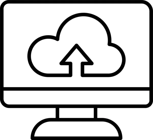 Průmyslová Ikona Cloud Počítače — Stockový vektor