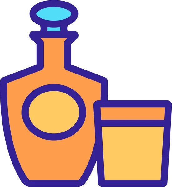 Botella Alcohol Icono Categoría Bebidas Alimenticias — Archivo Imágenes Vectoriales