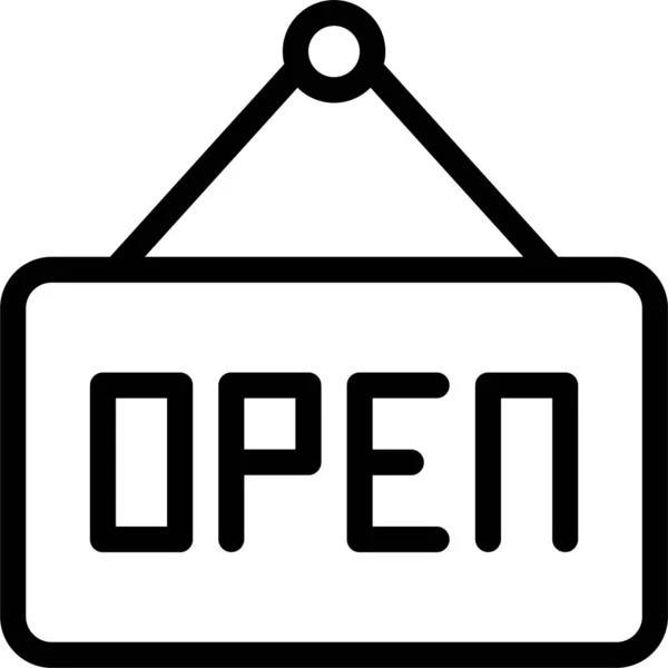 Hanger Open Shop Icon Στυλ Περίγραμμα — Διανυσματικό Αρχείο