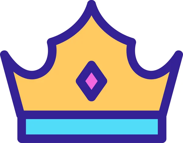 Obrysová Ikona Korunního Krále Kategorii Oděvů — Stockový vektor
