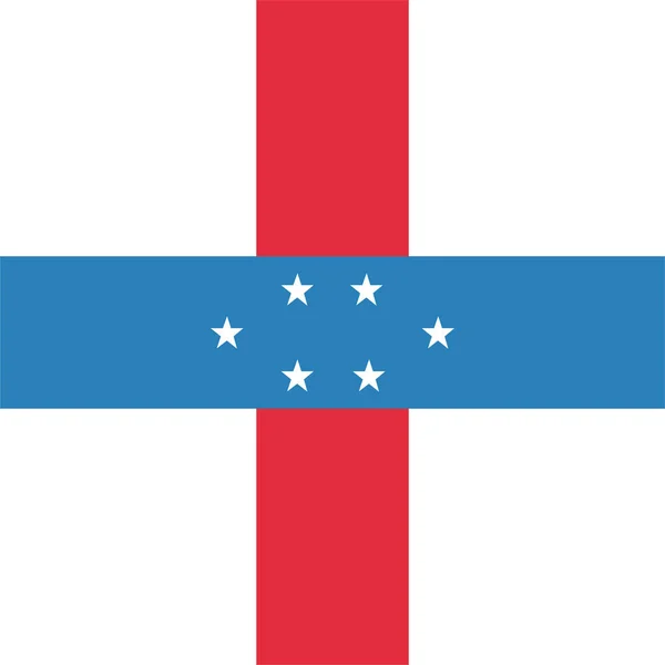 Antilles Land Vlag Pictogram Platte Stijl — Stockvector