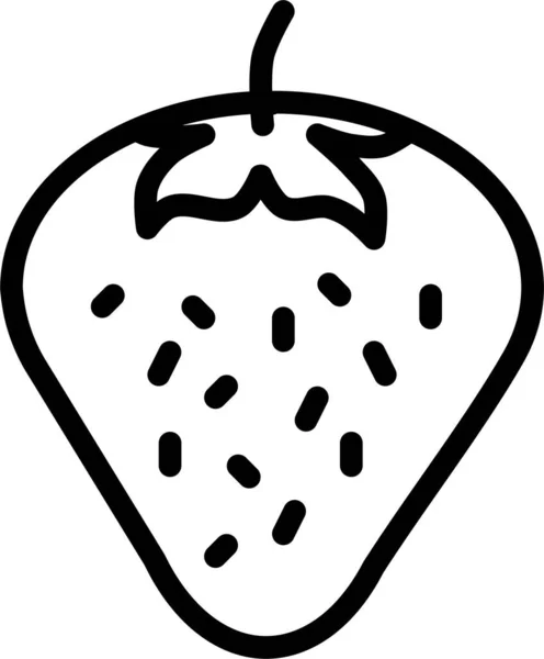 水果草莓轮廓图标 轮廓风格 — 图库矢量图片