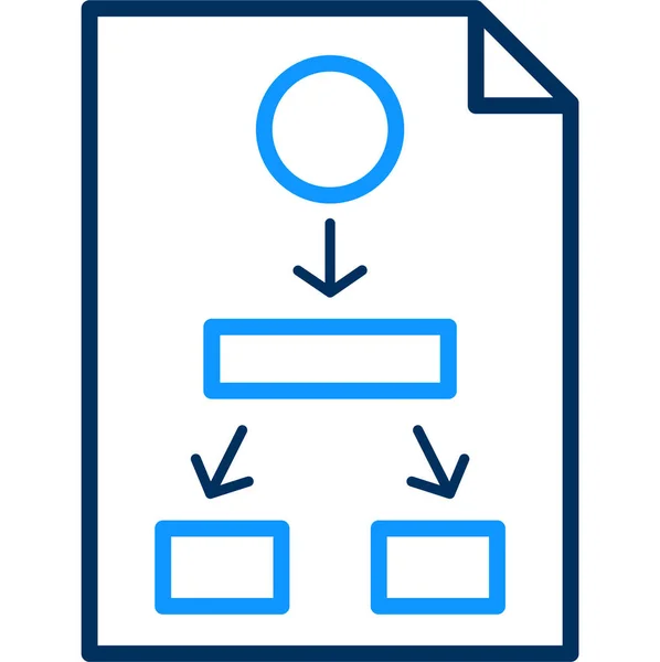 Flujo Negocio Icono Flujo Trabajo Estilo Esquema — Vector de stock