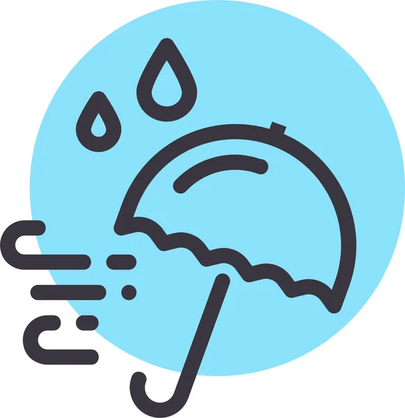 Φθινοπωρινή Βροχή Εικονίδιο Στυλ Γεμάτο Περίγραμμα — Διανυσματικό Αρχείο