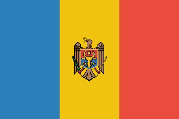 Drapeau Pays Moldova Icône Dans Style Plat — Image vectorielle