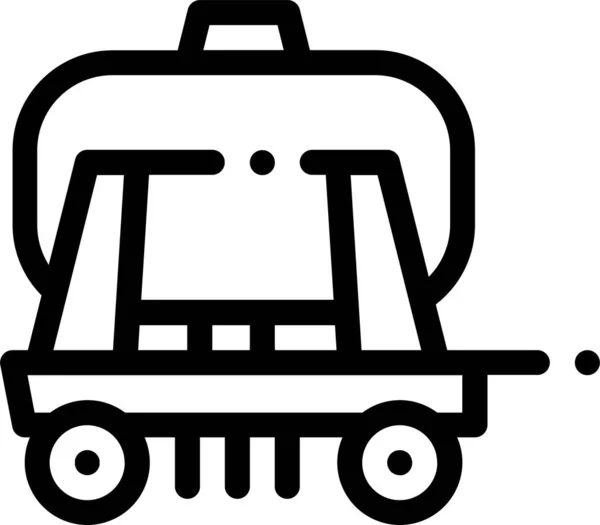 Vracht Aanhangwagen Voertuig Pictogram Grote Lijnen — Stockvector