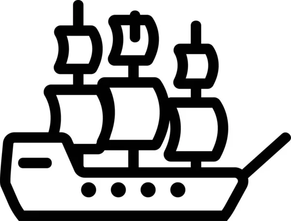 文化コミュニティカテゴリにおける外洋海賊のアイコンの輪郭 — ストックベクタ