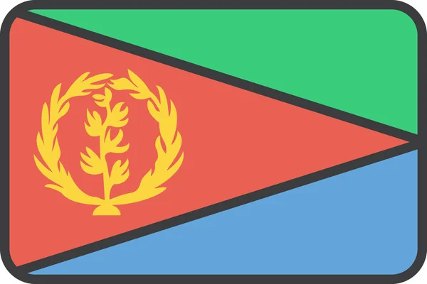 Afrykański Kraj Ikona Eritrea Stylu Wypełnione Zarys — Wektor stockowy