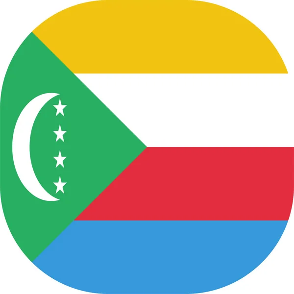 Icono Bandera País Comoras Estilo Plano — Vector de stock