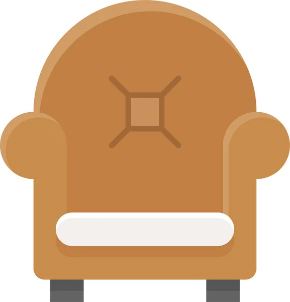 Krzesło Komfort Kanapa Ikona Płaskim Stylu — Wektor stockowy