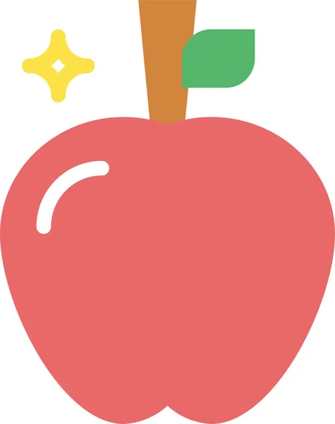 Ikon Makanan Buah Apel Dalam Gaya Datar - Stok Vektor