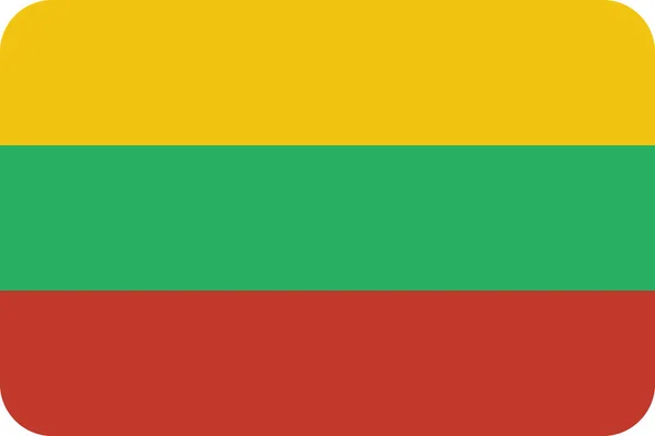 País Bandeira Lithuania Ícone Estilo Plano —  Vetores de Stock