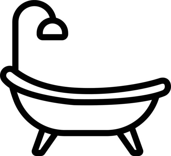 Baño Cuarto Baño Bañera Icono — Vector de stock