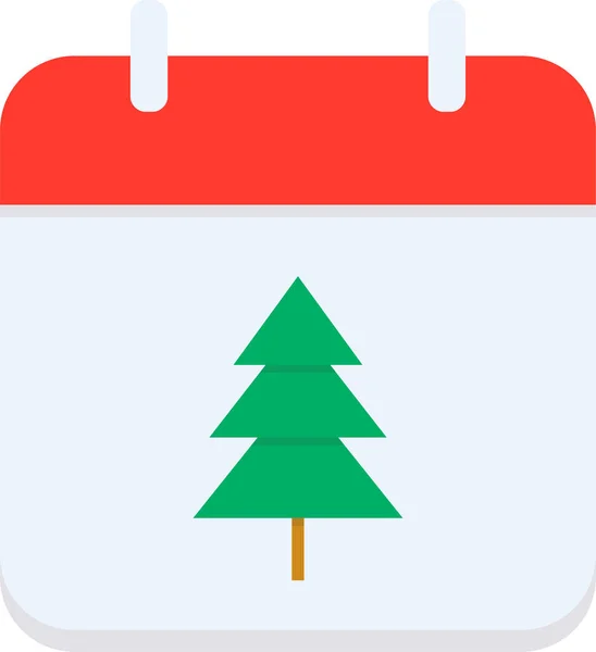 Calendar Christmas Date Icon Flat Style — Stock Vector