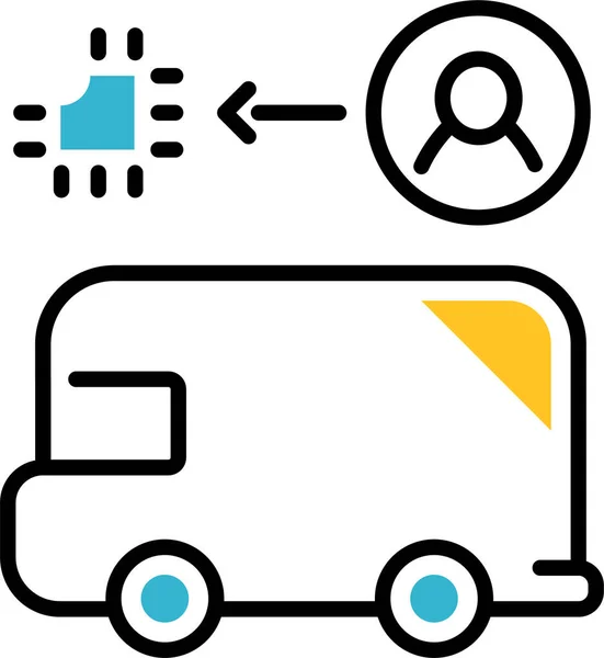 自主创新微型巴士图标 — 图库矢量图片