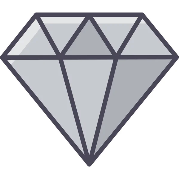 Meilleure Icône Travail Diamant Dans Style Contour Rempli — Image vectorielle