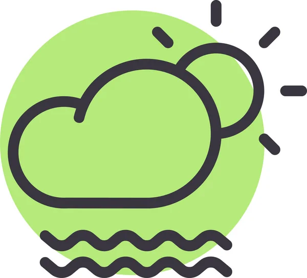 Cloud Day Daytime Icon Outline Style — Stock Vector