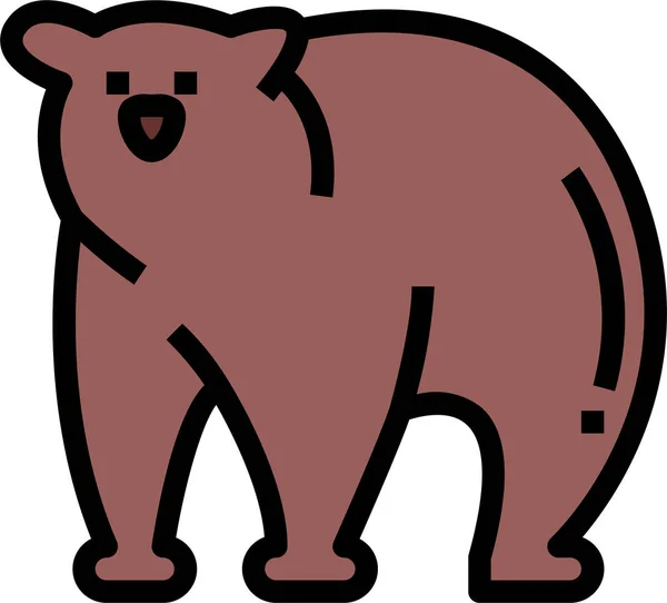 Medvěd Volně Žijících Živočichů Savec Ikona Vyplněném Stylu Obrysu — Stockový vektor
