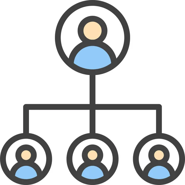 Chart Flow Hierarchia Ikon Kitöltött Körvonalas Stílusban — Stock Vector