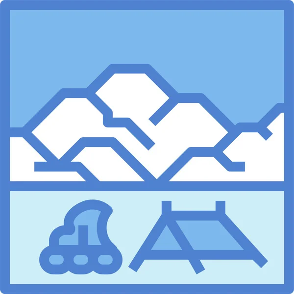 Campfire Camping Icono Hielo — Vector de stock