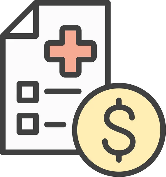 Facture Dollars Icône Des Services Médicaux — Image vectorielle