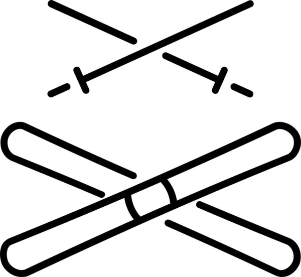 Alpin Utrustning Pole Ikon — Stock vektor