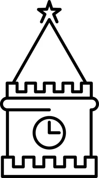 Clock Russia Kremlin Icon — Stock Vector