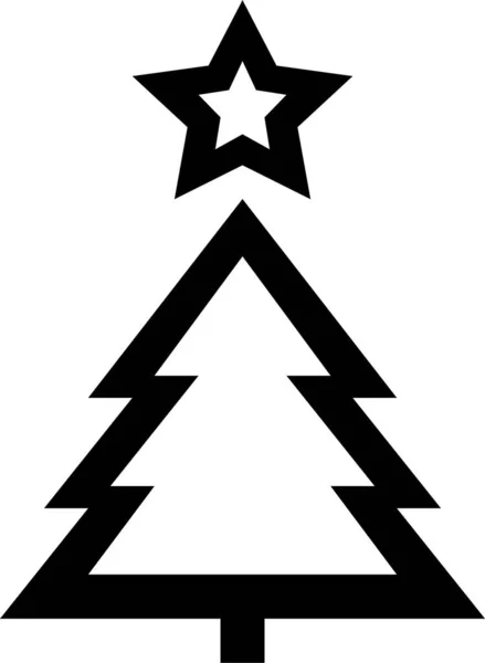 Árvore Natal Decoração Ícone Estilo Esboço —  Vetores de Stock