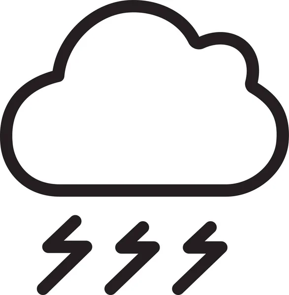 Regenwolke Bewölkt Symbol Umriss Stil — Stockvektor