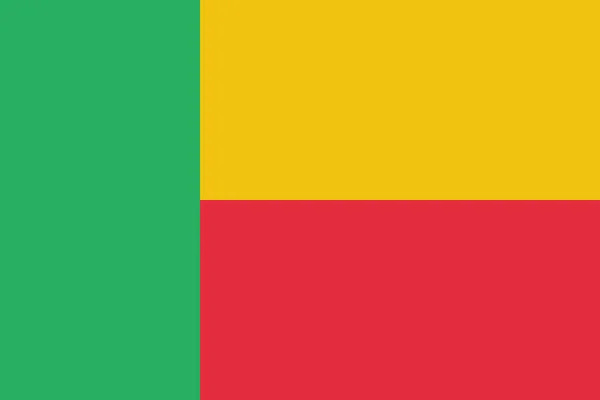 Icône Drapeau Pays Bénin Dans Style Plat — Image vectorielle