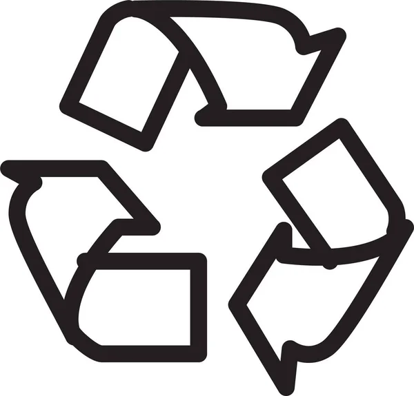Ecologie Icoon Grote Lijnen Recyclen — Stockvector