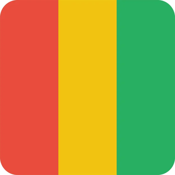 Land Flagga Guinea Ikon Platt Stil — Stock vektor