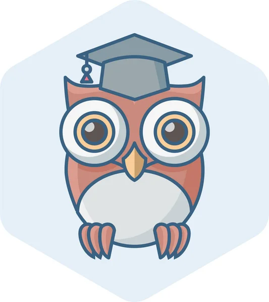 Hibou Enseignant Salle Classe Icône Dans Style Plat — Image vectorielle