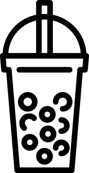 Иконка Пузыря Боба Напитка Стиле Наброска — стоковый вектор