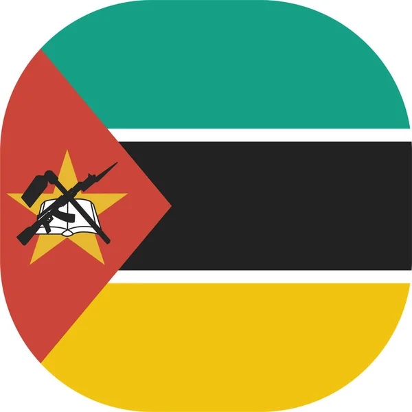 Mozambique Ikona Země Plochém Stylu — Stockový vektor
