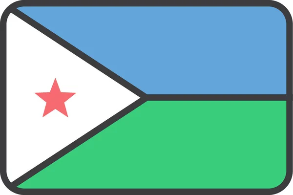 African Country Djibouti Icon Filled Outline Style — 图库矢量图片