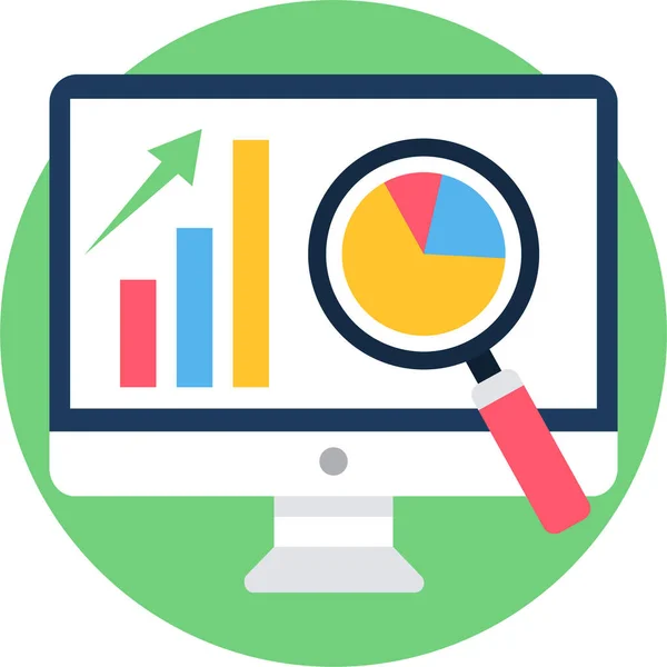 Presentatie Analyse Analytics Icoon Platte Stijl — Stockvector