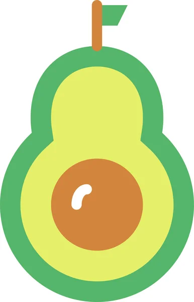 Avocado Fruit Crème Icoon Platte Stijl — Stockvector