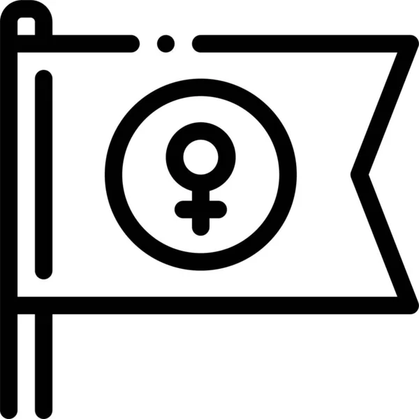 Feminino Feminismo Bandeira Ícone — Vetor de Stock