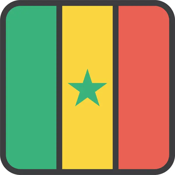 Icône Drapeau Pays Africain Dans Style Contour Rempli — Image vectorielle