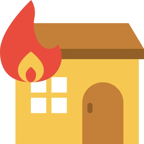 Casa Bomberos Icono Estilo Plano — Vector de stock