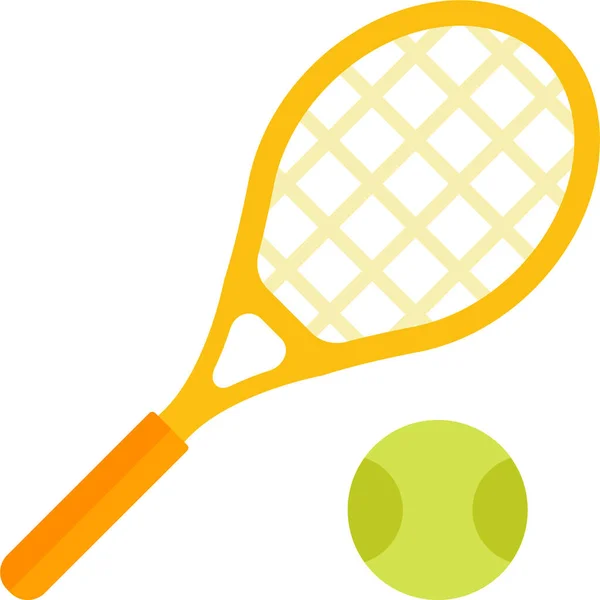 Ball Equipment Racket Icon Flat Style — Stock Vector