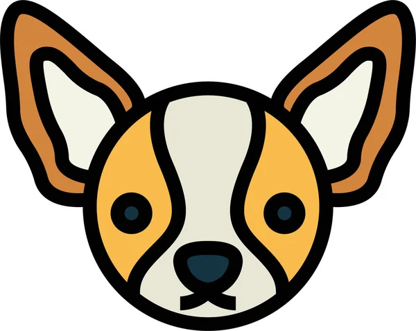 Chihuahua Haustier Ikone Ausgefüllten Outline Stil — Stockvektor