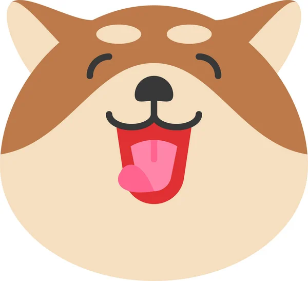 Animal Perro Emoticono Icono Estilo Plano — Archivo Imágenes Vectoriales