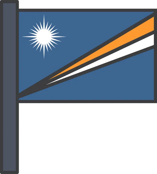 国家国旗岛屿图标 填充轮廓风格 — 图库矢量图片