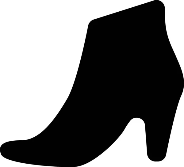 ソリッドスタイルの高い丘の靴のアイコン — ストックベクタ