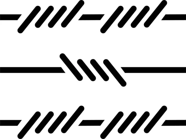 Zone Icône Clôture Barbelée Dans Style Contour — Image vectorielle