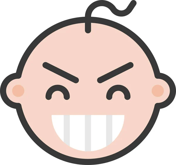 Emoji Bebê Ícone Emoticon Estilo Esboço Preenchido — Vetor de Stock